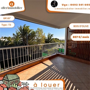 t3 à la location -   97410  SAINT PIERRE, surface 64 m2 location t3 - UBI444035837